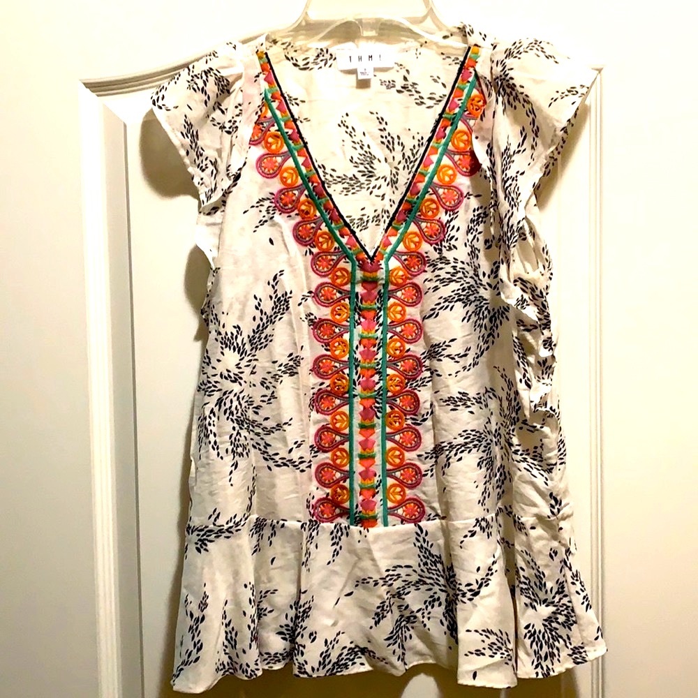THML embroidered top. Size S